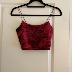 Red velvet cropped top